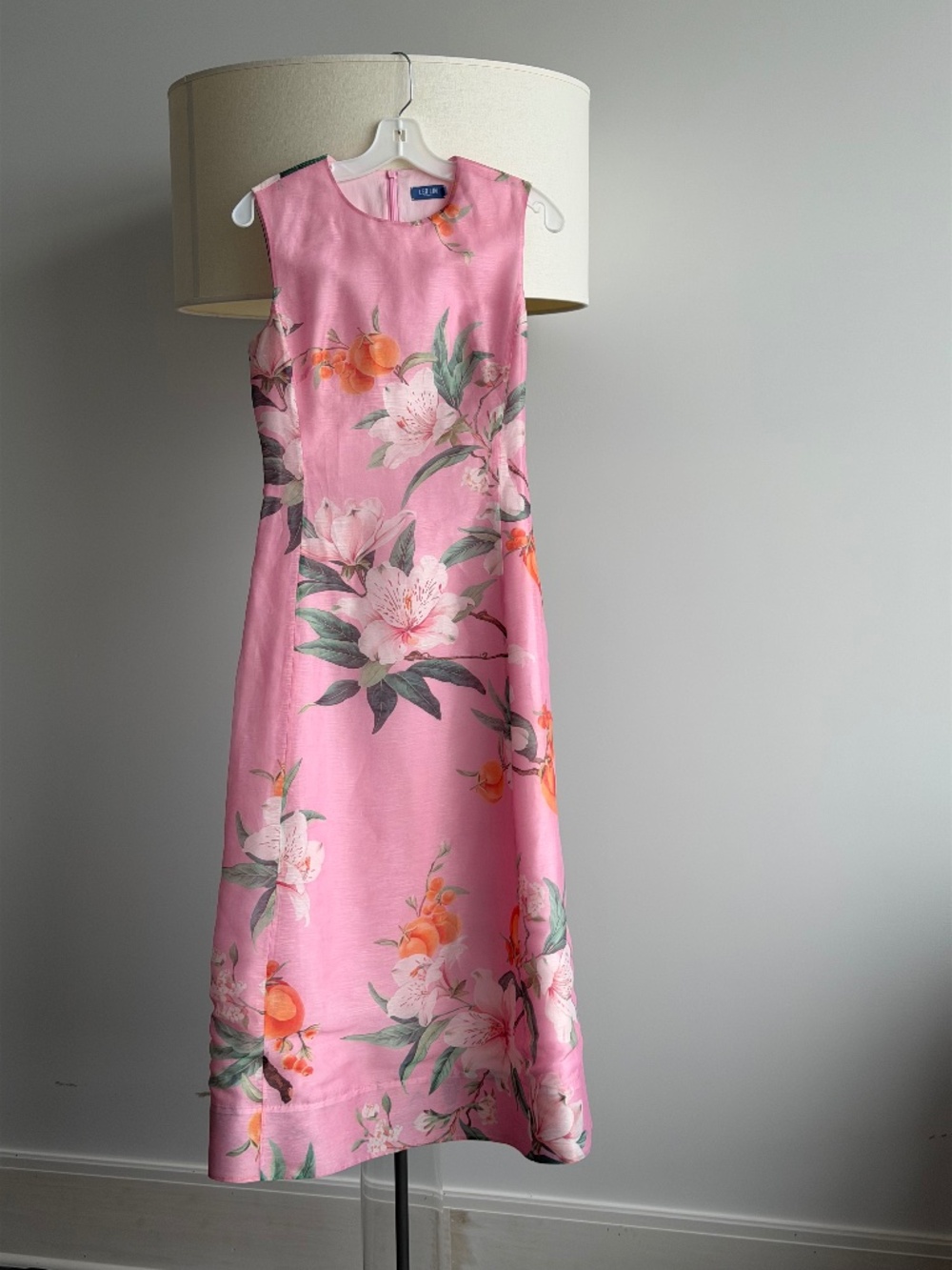 Leo Lin Cleo Sleveless Pink Floral Midi Dress Size 4